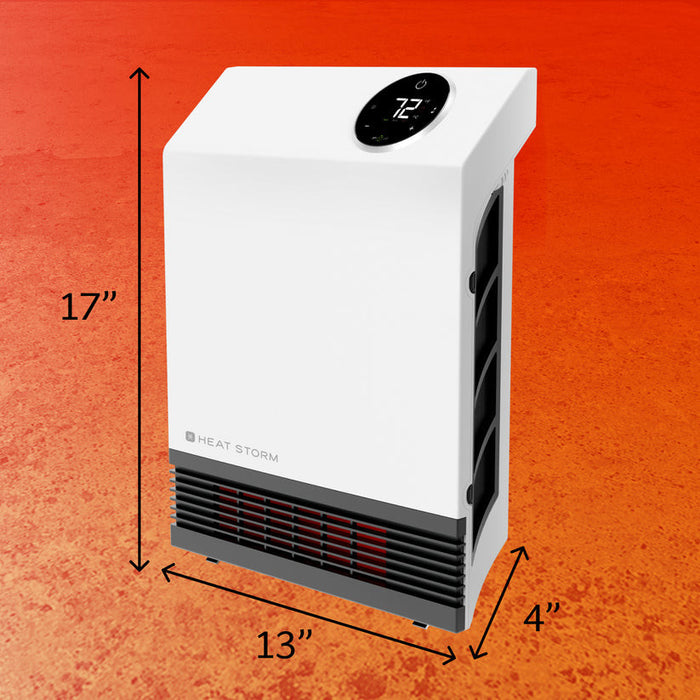 Heat Storm 1000W Infrared Wall Mount Electric Heater - White Personal Heater