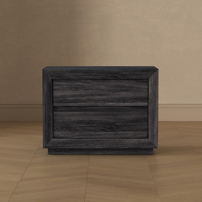 Soren Contemporary 32\" Nightstand in Charcoal Gray (2-Drawer)