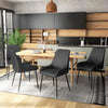 HOMCOM Dining Chairs Set of 4, PU Leather Kitchen Chairs with Steel Legs