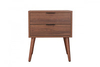 Flashby Nightstand With 2 Drawers - Faux Walnut 