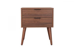 Flashby Nightstand With 2 Drawers, Faux Walnut