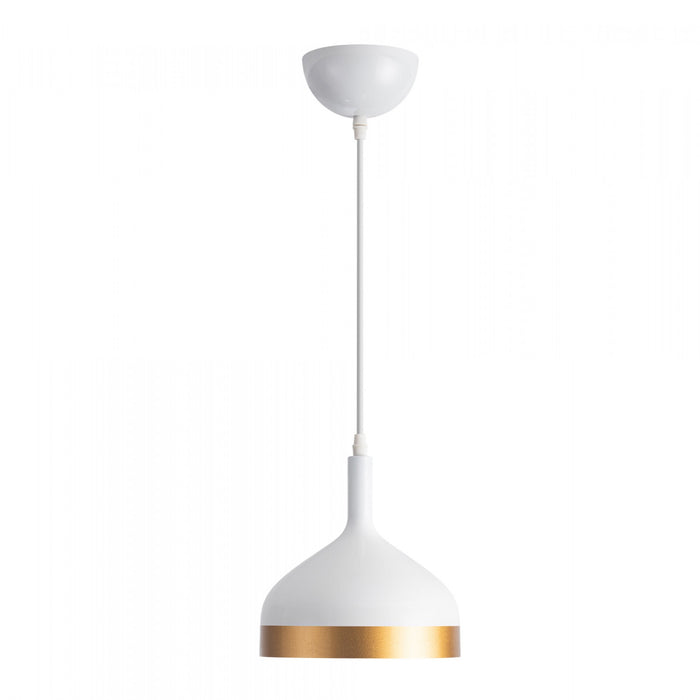 Dash Collection 8\" Pendant Ceiling Light - White & Gold
