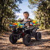 Qaba 12V Kids ATV, Electric Ride On Quad with Dual Motors, Soft Start, 1.9 MPH Max, Battery Powered Electric Vehicle with Music, MP3, Headlights for Boys Girls 3-8 Years, Black