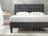 Dachelle Upholstered Platform Bed with Headboard in Dark Grey - Full Size | Dachelle lit plateforme rembourré avec tête de lit gris foncé - Double