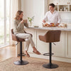 HOMCOM Bar Stools Set of 2 Adjustable Backrest, Brown