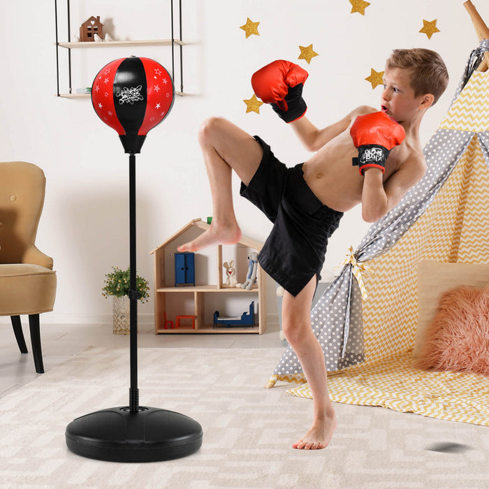 Costway Kids Punching Bag Toy Set Adjustable Stand Boxing Glove Speed Ball W/ Pump New