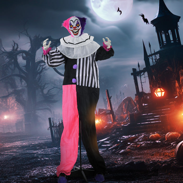 Outsunny 5.7FT Life Size Halloween Decoration, Animated Clown with Motion