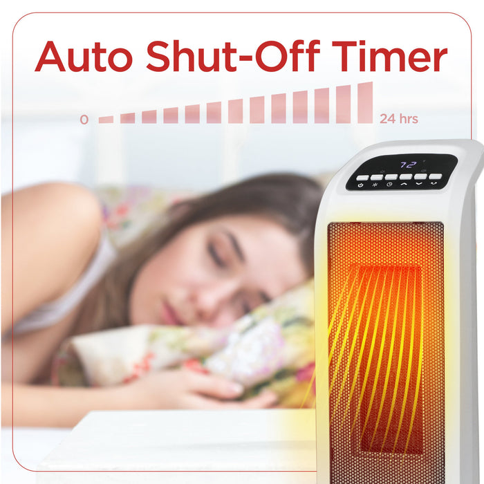 Black+Decker 18.7\" Oscillating Ceramic Tower Heater with Remote