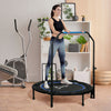 Soozier 40" Foldable Rebounder Trampoline for Adult, Mini Trampoline Indoor and Outdoor with 4 Level Adjustable U-Shaped Foam Handle, Quiet and Safe Bungee Rebounder, Blue