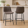 HOMCOM Modern Bar Stools Set of 2 Counter Height Bar Chairs Kitchen