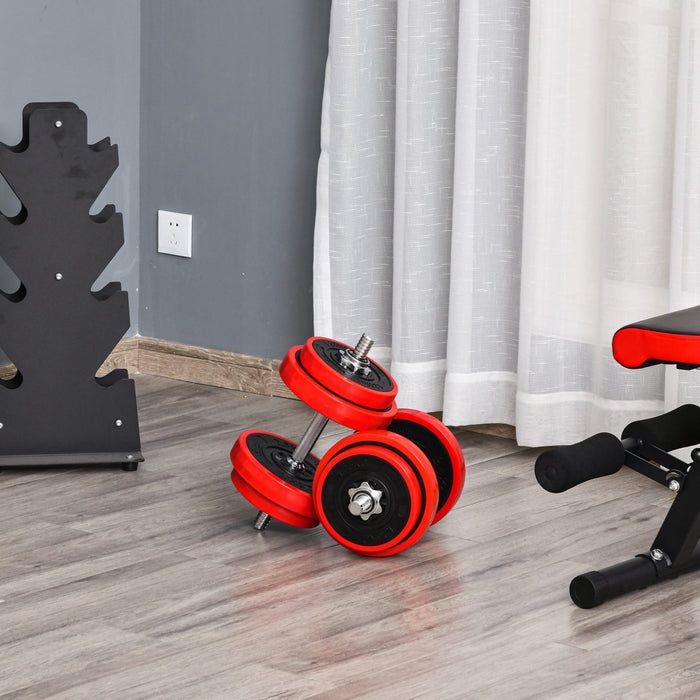 Soozier 44lbs Dumbbell Barbell Adjustable Ergonomic Set Home Gym Exercise