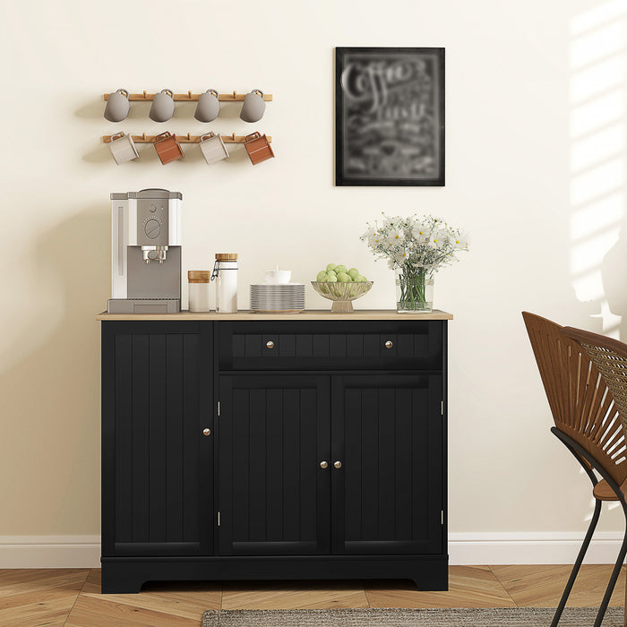 41\" Sideboard Buffet Cabinet with Storage Drawer, Adjustable Shelf, Black