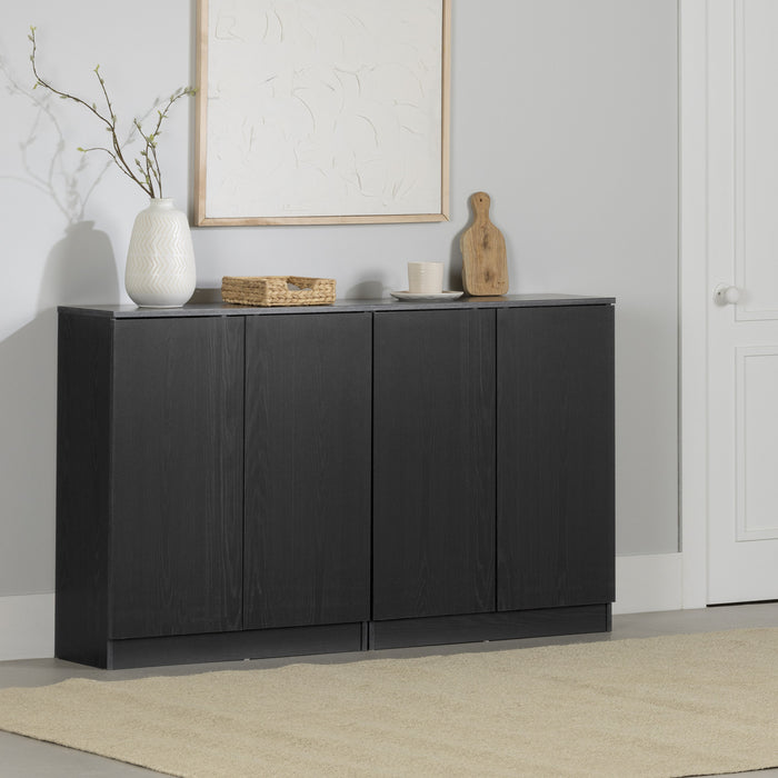 Arum Set Of 2 Buffets With 2 Doors - Black Oak 