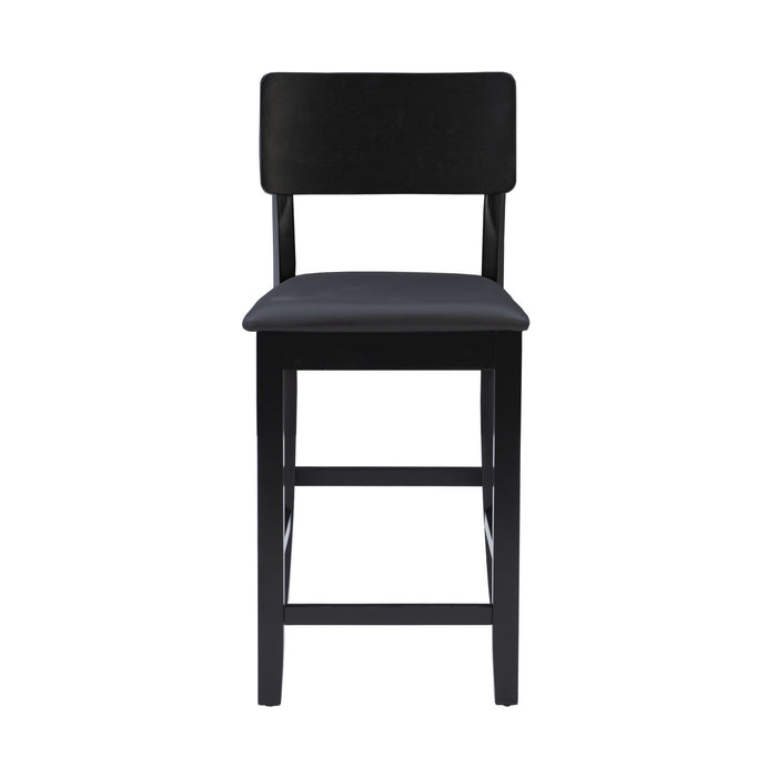 Torino Faux Leather Contemporary Counter-Height Stool - Black