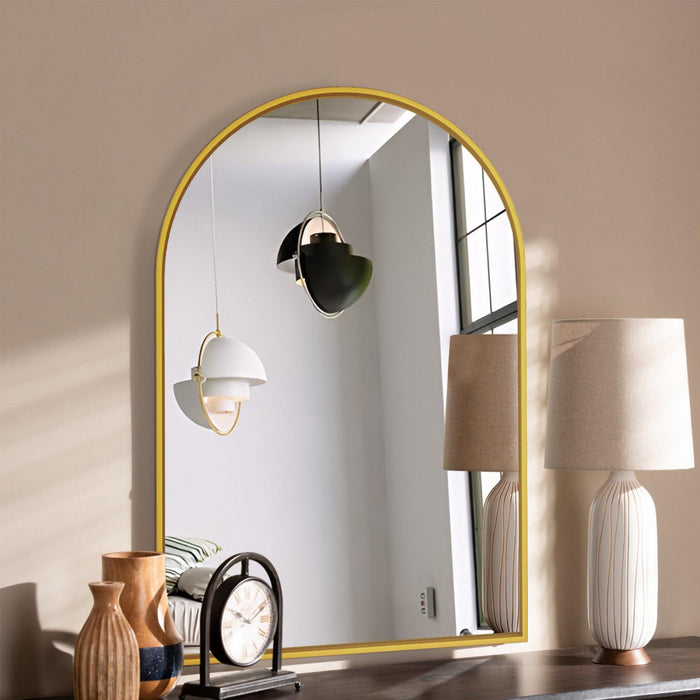 Arcus 24\" X 36\" Hand Crafted Architectural Mirror - Gold