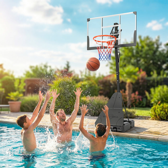 Soozier Portable Basketball Hoop Basketball Goal Height Adjustable 8-10 Ft
