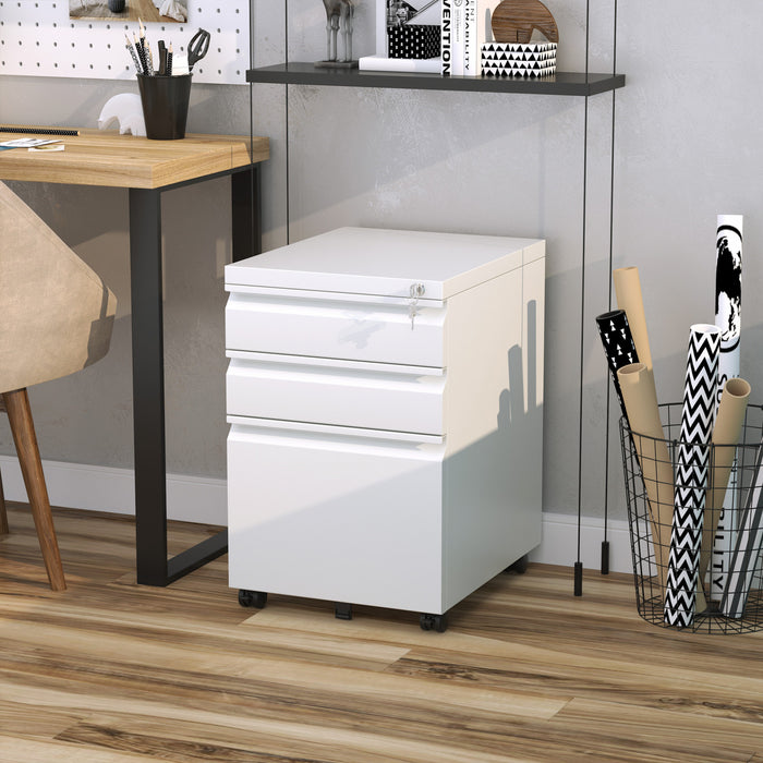 Vinsetto Filing Cabinet With 3 Lockable Drawers