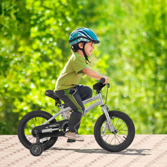 Costway 14-inch Kid's Bike For 3-5 Years Old With Adjustable Saddle & Anti-slip Handlebar Silver
