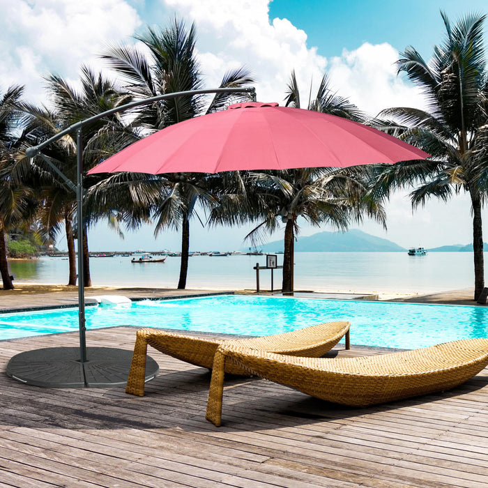 Outsunny 2-Piece Umbrella Weights Parasol Base Weights with Handle Black