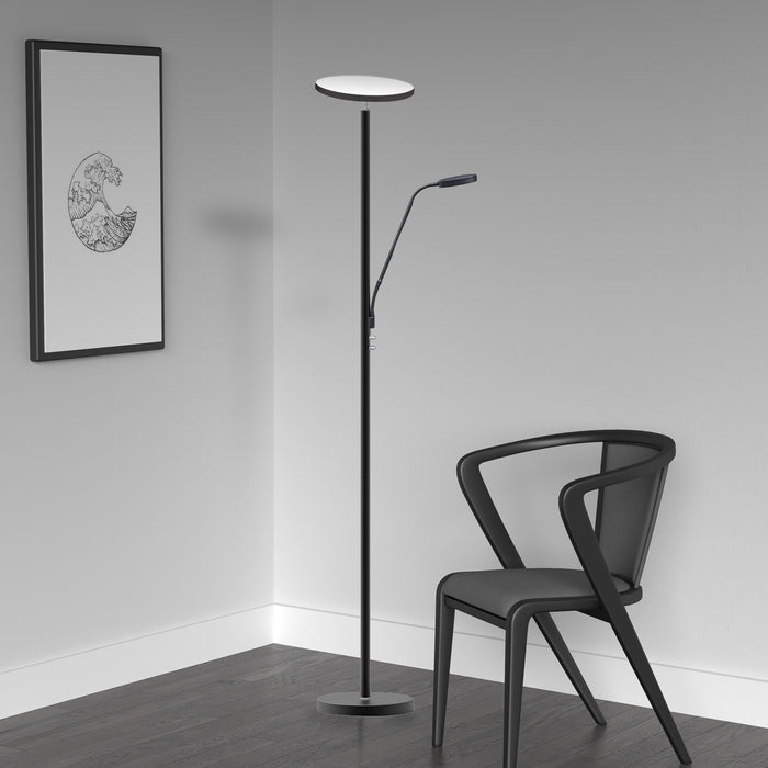 Dainolite Mother And Son LED Floor Lamp Sandy Black Finish
