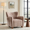 Wingate Cozy Wingback Armchair with Premium Fabric and Solid Wood Legs, Beige Brown | Wingate Fauteuil Aile Confortable en Tissu Premium et Pieds en Bois Massif, Brun Beige