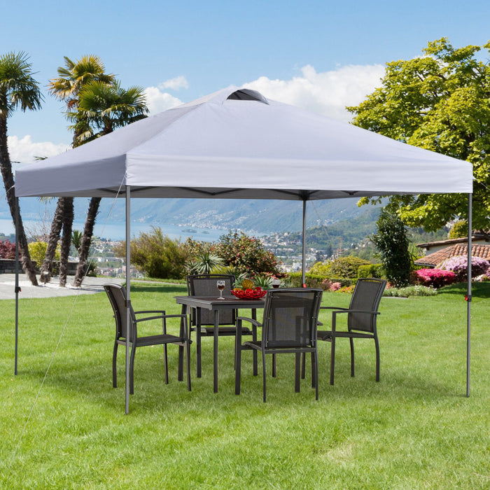 Outsunny 10' X 10' Pop Up Canopy Tent With Airy Top Vent And Bag, White