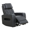 Kingsley 37 in. Leather Match Power Glider Recliner with Adjustable Headrest and USB - Black | Fauteuil inclinable electrique a mouvement coulissant Kingsley de 37 po en cuir assorti avec appuie-tete ajustable et ports USB - Noir