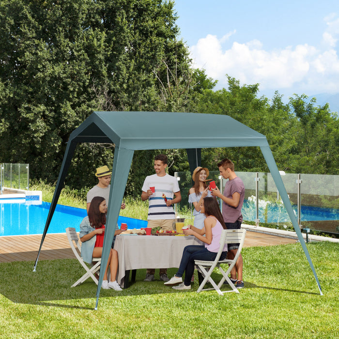 Outsunny 11x8ft Portable Party Gazebo Tent Outdoor Activity Sun Shelter Garden Carport Tent Canopy W/ Slant Leg Green