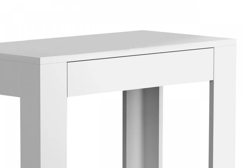 24” Classic Narrow Accent Table With Hidden Storage & Lower Shelf - White