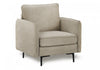Upholstered Accent Chair, 32" Wide, Beige Fabric, Black Metal Legs Accent Chair | Chaise D'Appoint Chaise Rembourre, 34" De Large, Tissu Beige, Pieds En Metal Noir