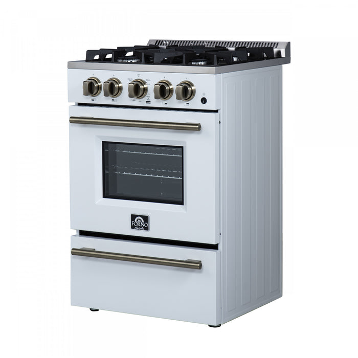 Forno Breno 24\" Freestanding Gas Range, White - FFSGS6290-24WHT