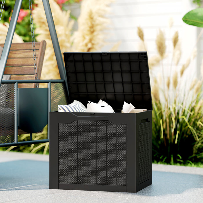 Outsunny 28 Gallon Outdoor Deck Box, Waterproof And Uv Resistant Patio Box
