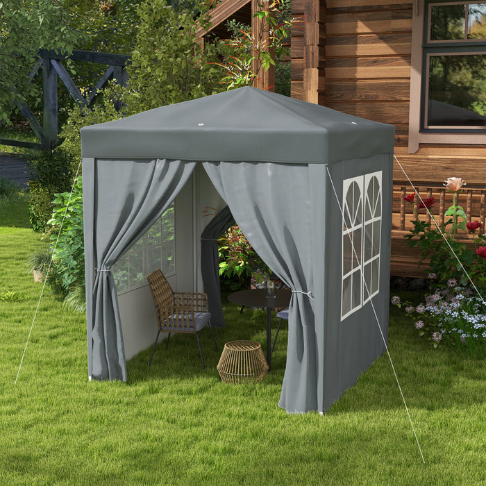 Outsunny 6.6'x6.6' Pop Up Canopy Tent For Outdoor, Garden, Patio, Grey