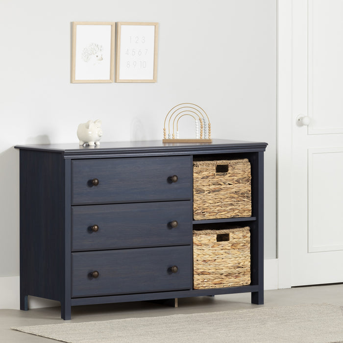 Cotton Candy 3-drawer Dresser With Storage Baskets - Blueberry