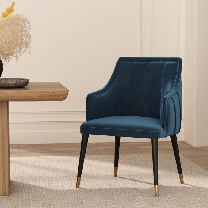 Eda Modern Wood Armchair in Midnight Blue Dining Chair