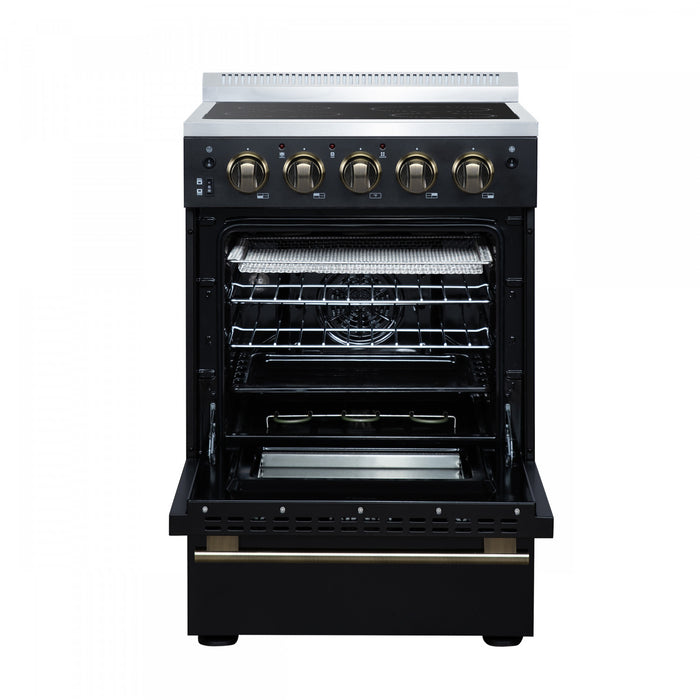 Forno Loiano 24 Inch Freestanding Electric Range in Black, 2.3 cu.ft. with Storage Drawer - FFSEL6099-24BLK