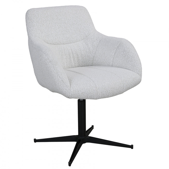 Trevin Light Grey Upholstered Swivel Dining Chair (Set of 2)