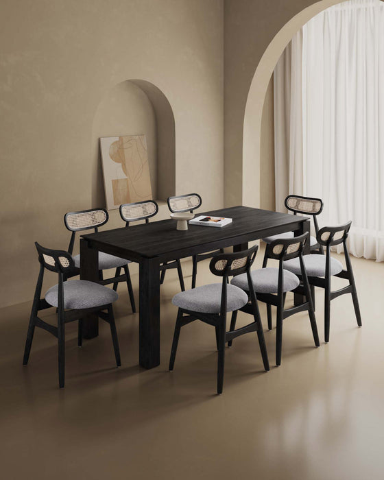 Colbert and Rockaway Modern Industry Chic 9-Piece Dining Set in Black and Gray