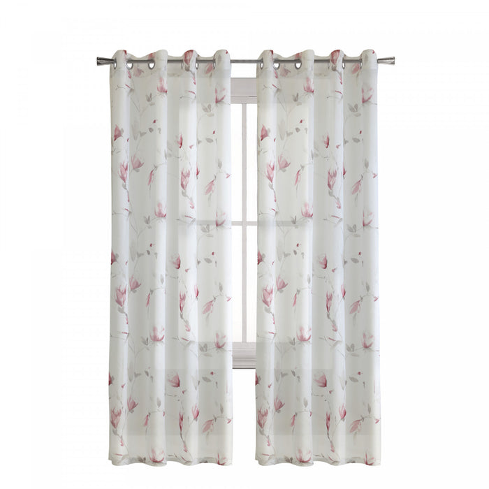 Habitat Symphony Rose Sheer Grommet Curtain Panel - 52 x 95