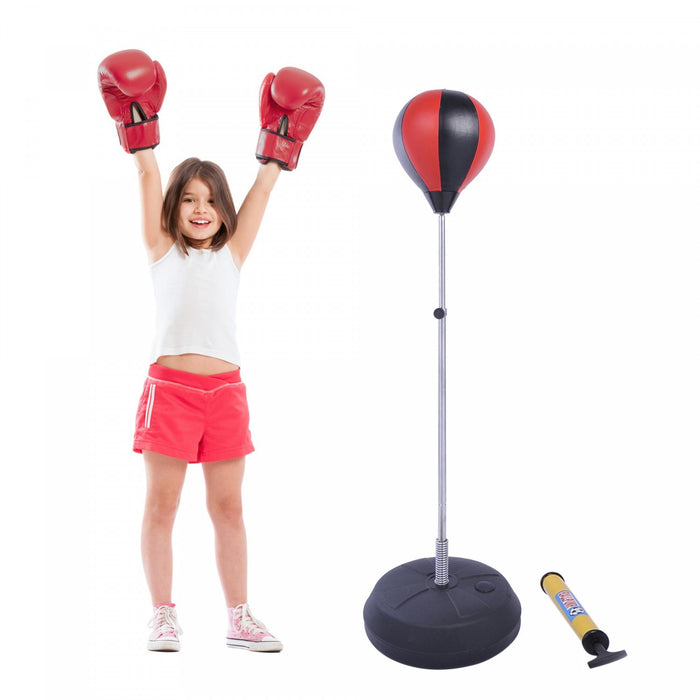 Soozier Adjustable Boxing Punching Bag, Training Speed Ball With Gloves