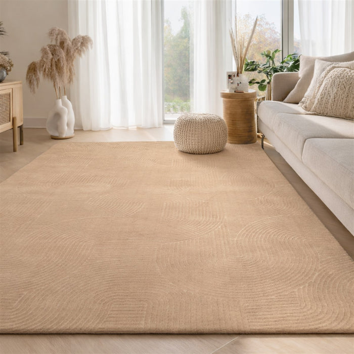 Elion Contemporary Beige Washable Rug 6'7\" x 9'0\" Indoor Area Rug