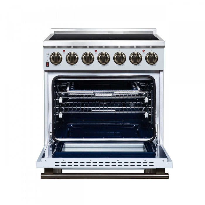 Forno Massimo 30 Inch Freestanding Electric Range, 5 radiant burners, 4.32 cu.ft., White -FFSEL6020-30WHT
