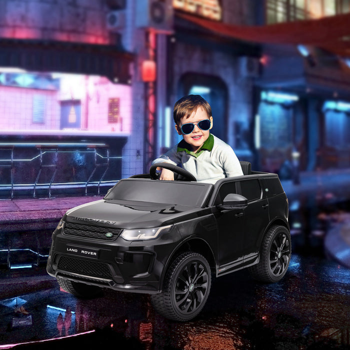 Qaba Land Rover Discovery Sport Licensed Powered Ride-On Car, 12v Battery Powered Kids Electric Car With Remote Control, Soft Start, Led Lights, Music Horn, Black