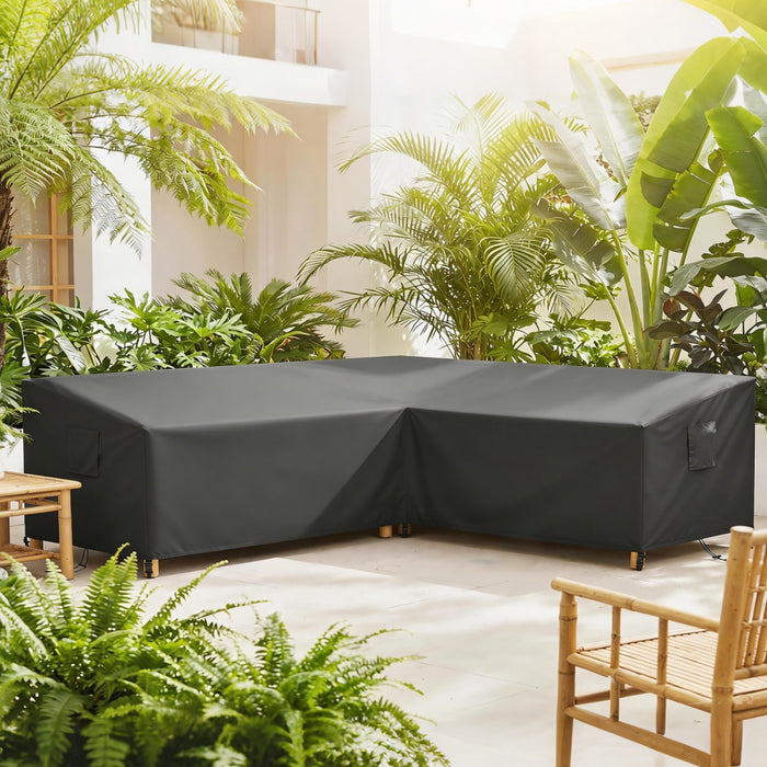 Outsunny V-Shaped Sectional Sofa Cover Waterproof Anti-UV, 105\" x 105\"