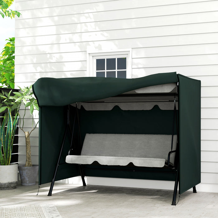 Outsunny 3-Seater Patio Swing Cover, 81\" x 49\" x 65\", Dark Green