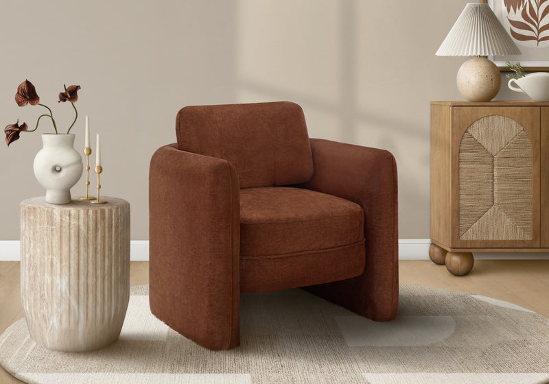 Monarch Specialties - Accent Chair, 32\"H, Upholstered, Living Room, Bedroom, Terracotta Fabric, Contemporary