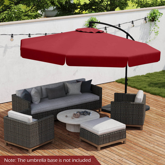 Costway 10 FT Offset Hanging Umbrella Patio Cantilever Umbrella with Cover Red