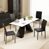 HOMCOM Dining Chairs Faux Leather Accent Chairs, Set of 4, Black