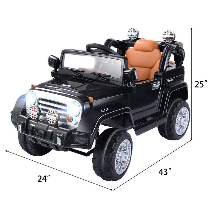 Costway 12v Mp3 Kids Ride On Truck Car Rc Remote Control W/ Led Lights Music