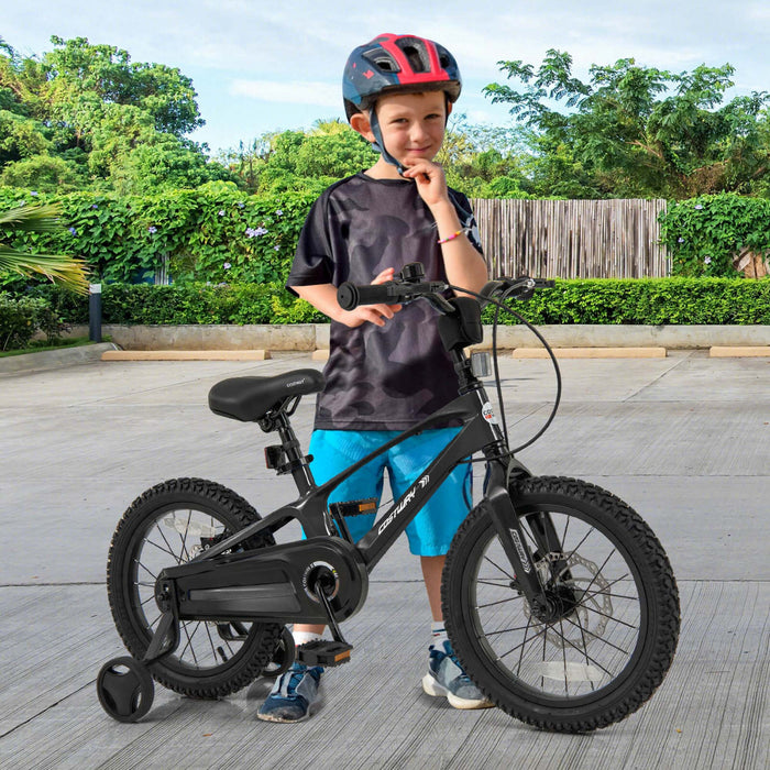 Costway 16\" Kid's Bike With Adjustable Handlebar & Saddle Dual Disc Brakes Black